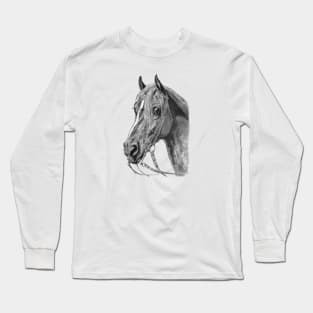Horse Head Drawing Long Sleeve T-Shirt